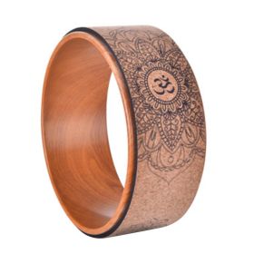 High Quality Natural Cork Yoga Wheel Fitness Wheel Hollow Improve Back Bending Stretch Pilates Circle Yoga Accessories (Color: Brown)